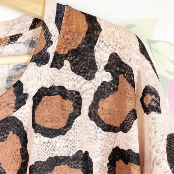 Umgee Plus Leopard Animal Print Oversized Long Sleeve Shirt XL - Picture 3 of 10